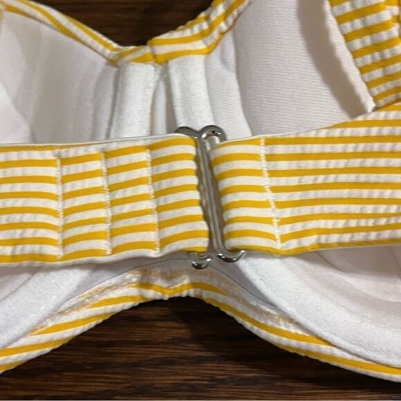 Women's Yellow Striped Bikini Underwire Swimsuit Set - Picture 6 of 10